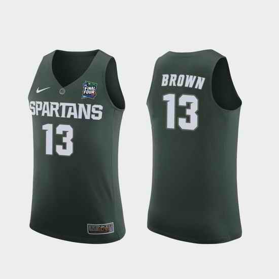 Men Michigan State Spartans Gabe Brown Green 2019 Final Four Replica Jersey